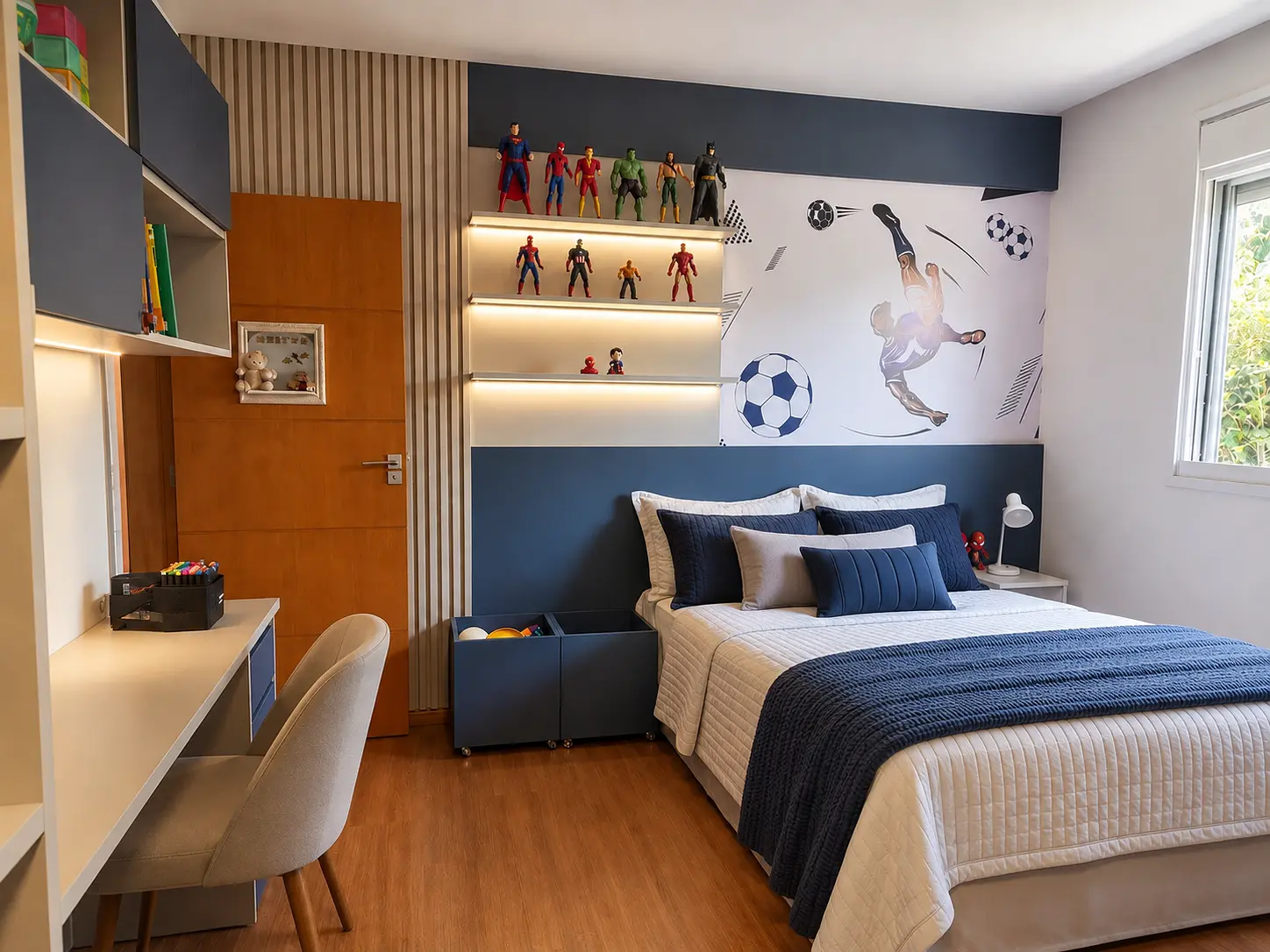 Quarto infantil personalizado com temática de super-heróis